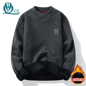 加绒加厚保暖针织衫 男士 韩版 毛衣男冬季 潮流宽松休闲线衣外套冬装