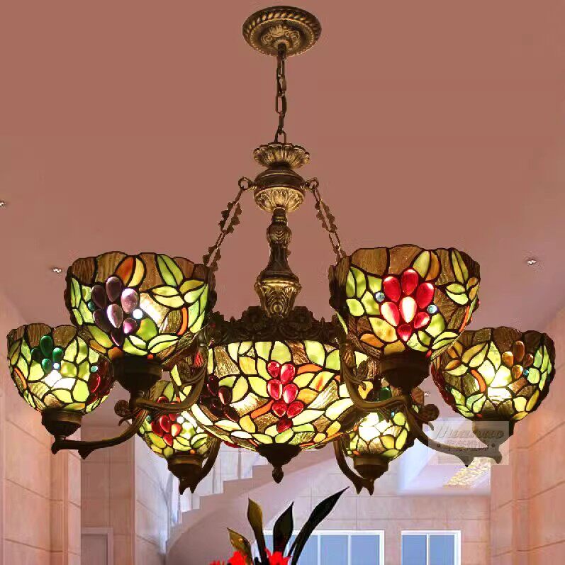 田园地中海吊灯咖啡厅会所欧式餐厅客厅酒吧非智能手工玻璃吸吊灯
