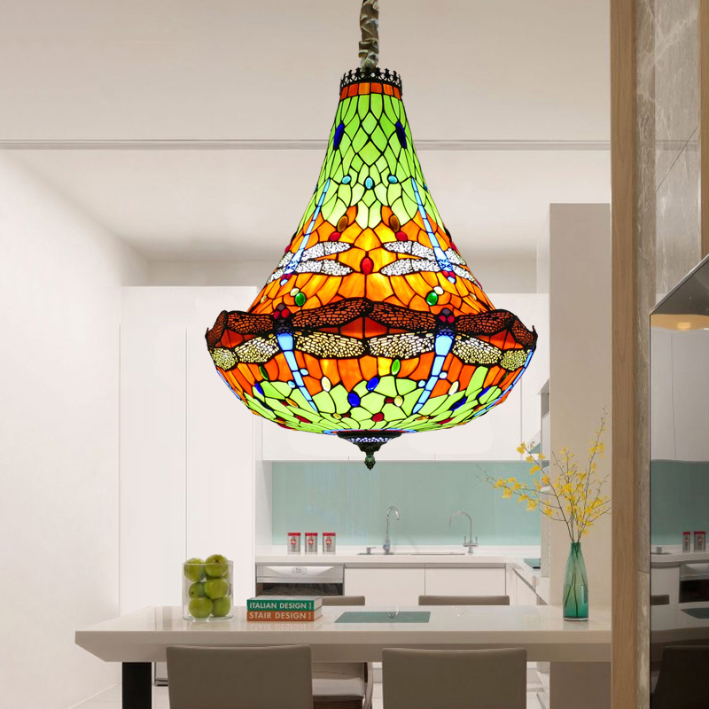 欧式led灯饰客厅网红楼梯过道卧室大厅蒙古餐厅主题酒吧玻璃吊灯