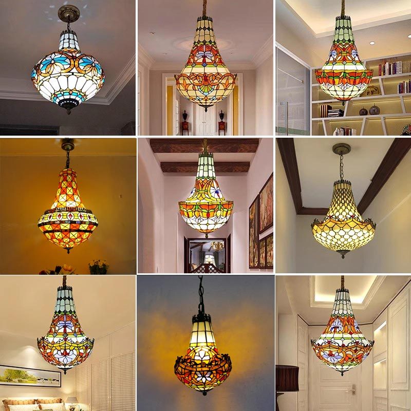 蒂芙尼欧式客厅卧室吊灯创意别墅酒吧咖啡厅吧台地中海楼梯吊灯