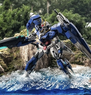 →镜花水月高达00r七剑mg元祖自由旧化战损鱼缸破镜手办防尘盒pg