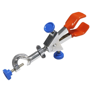 实验室烧瓶夹大号中号小号德式英式 三爪夹 十字夹冷凝管夹四爪夹铝制铁质铁架台滴定台蝴蝶夹双顶丝万用夹子