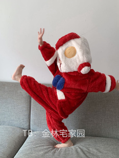 原创！冬季儿童款奥特曼珊瑚绒保暖可爱连体睡衣男女加厚家居服