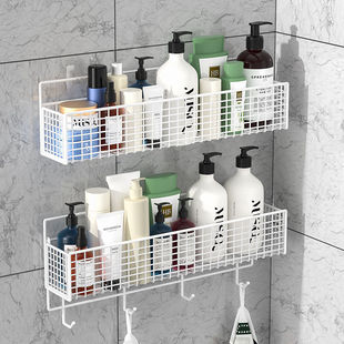 【台面不再脏乱差了】卫浴置物架免打孔网格厨房置物架铁艺挂篮筐