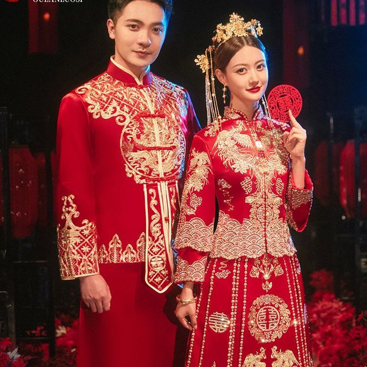 中式婚礼秀禾服新郎2023新款春夏男款结婚礼服男士中国风秀禾男装