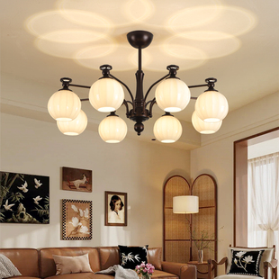 宋式美学客厅吊灯2025年新款中古风高端创意大厅主灯复古全屋灯具