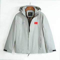 25新款户外石墨烯羽绒一体冲锋衣男防风防水加绒保暖外套登山服