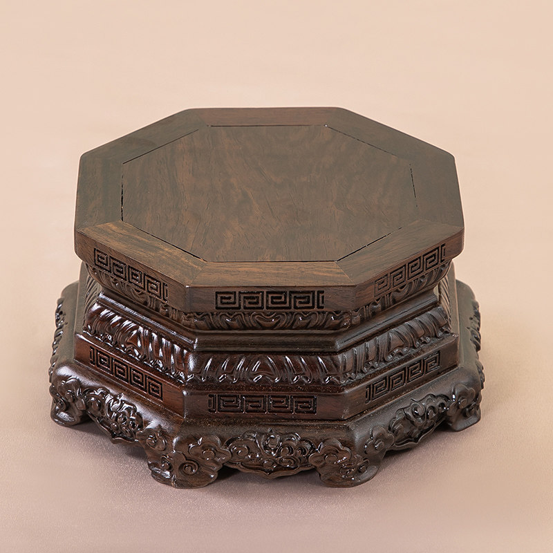 实木八角莲花底座供奉财神佛像观音关公菩萨金刚摆件莲花座台托架,家居饰品,木雕,淘宝优惠券,粉丝福利购,淘宝优惠卷