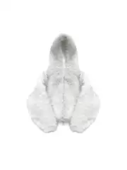 「Rabbit.B」Yonik* Plush Reversible Style Warm Zipper Hoodie Jacket Cropped Fit