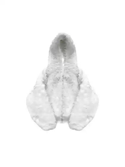 「Rabbit.B」Yonik* Plush Reversible Style Warm Zipper Hoodie Jacket Cropped Fit