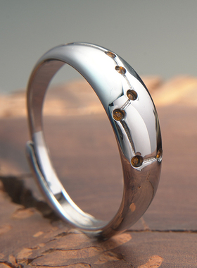 道文化北斗七星复古钛钢活口戒指