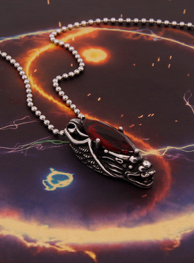 道家龙头复古做旧情侣项链不过敏