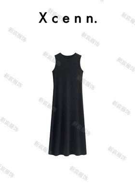【新宸Xcenn】云梯棉背心裙百搭显瘦无袖连衣裙中长款RN0A7002