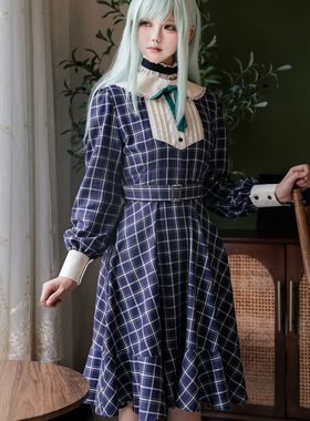 空之境若叶睦cos服格子裙常服  Ave Mujica mygo睦头人二次元