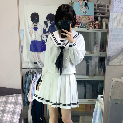 空之境JK琴键学院风制服水手服套装长袖校供感原创日系百褶裙春秋