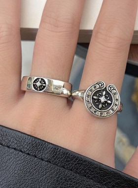 复古做旧十字架船舵戒指