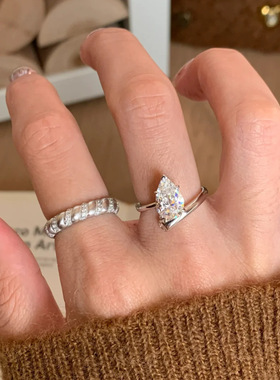 甄媛银饰女纯银简约戒指