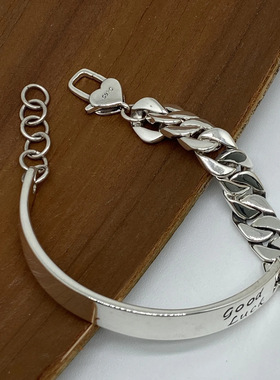 甄媛银饰复古重工时尚百搭坦克链