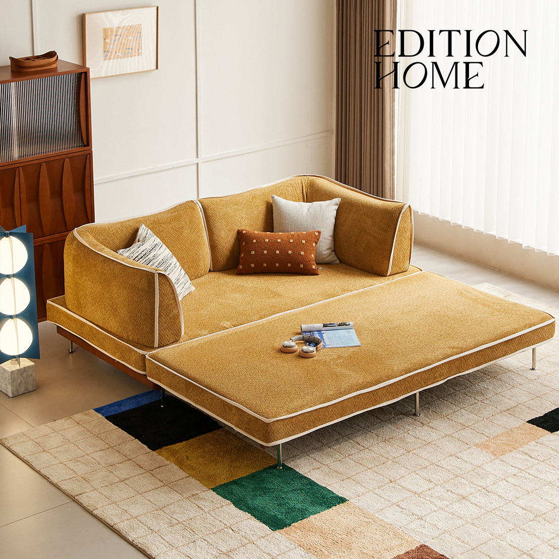 城堡沙发床2026新款客厅实木折叠沙发床两用可拆洗模块布艺沙发