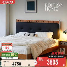 2025新款法式中古风大床主卧高端大气1米8双人真皮复古实木架子床