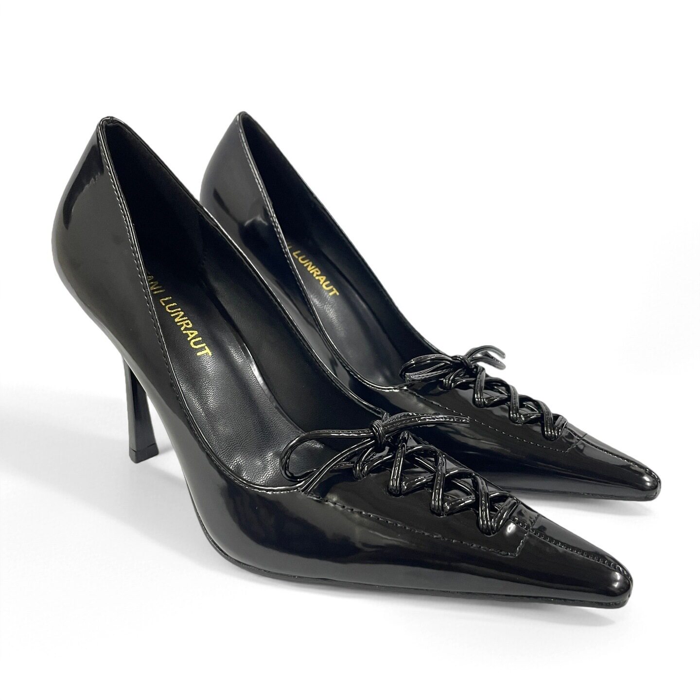 2026秋冬新款黑色镂空绑带蝴蝶结尖头浅口单鞋轻奢御姐范高跟鞋女