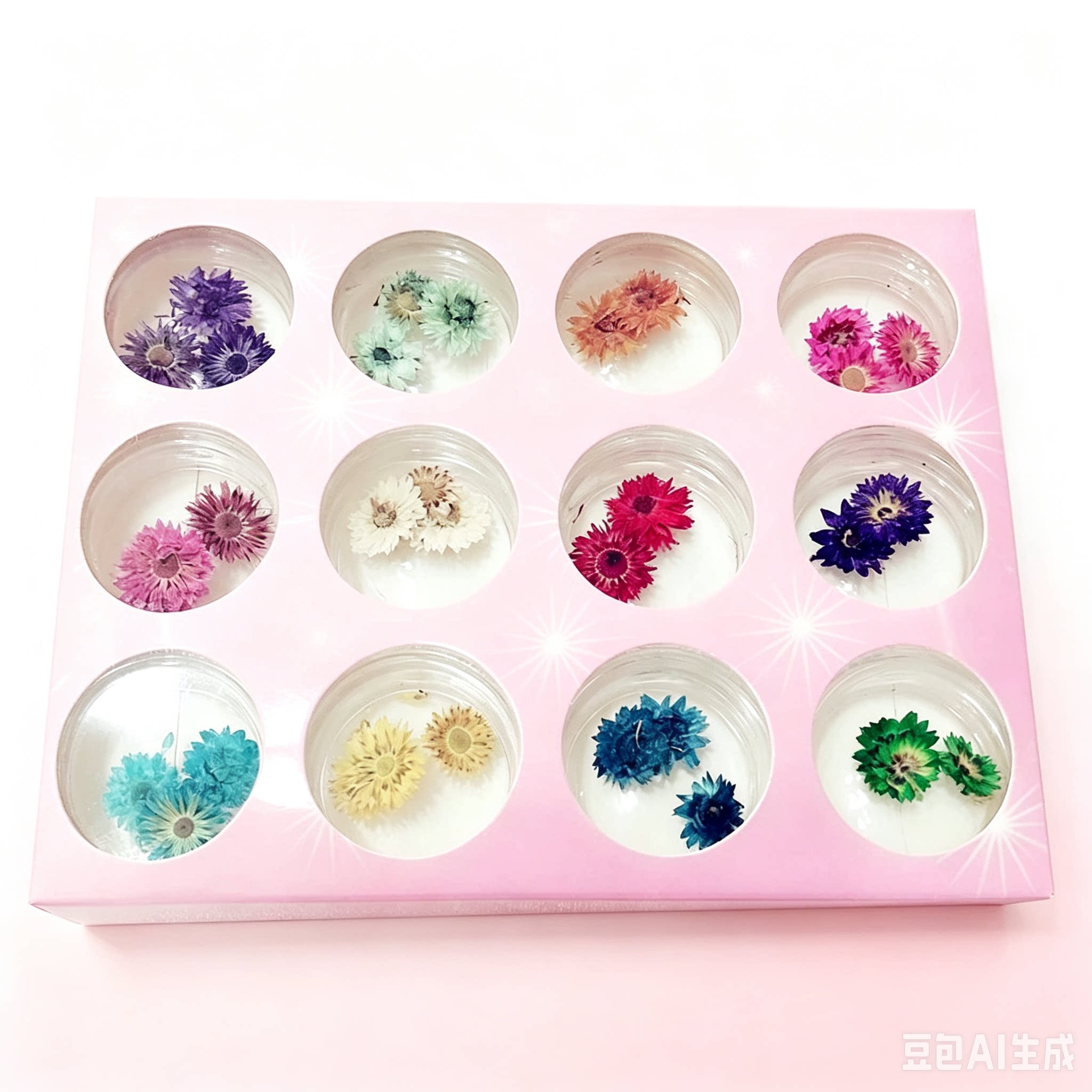 干花瓣日系天然植物立体花瓣美甲图片