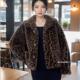 貂绒外套女2025秋冬豹纹宽松皮毛一体外套网红爆款 海宁皮草洋气短