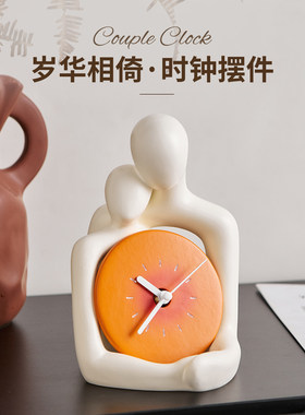 复古时钟情侣装饰品摆件客厅卧室简约高级感小众家居好物艺术软装