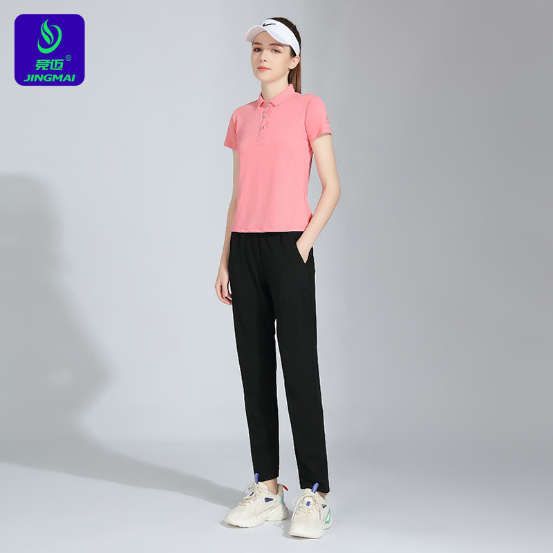 2026竞迈新款团体服运动服POLO短袖长裤女套装广播体操服比赛透气