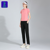 2026竞迈新款 广播体操服比赛透气 女套装 团体服运动服POLO短袖 长裤