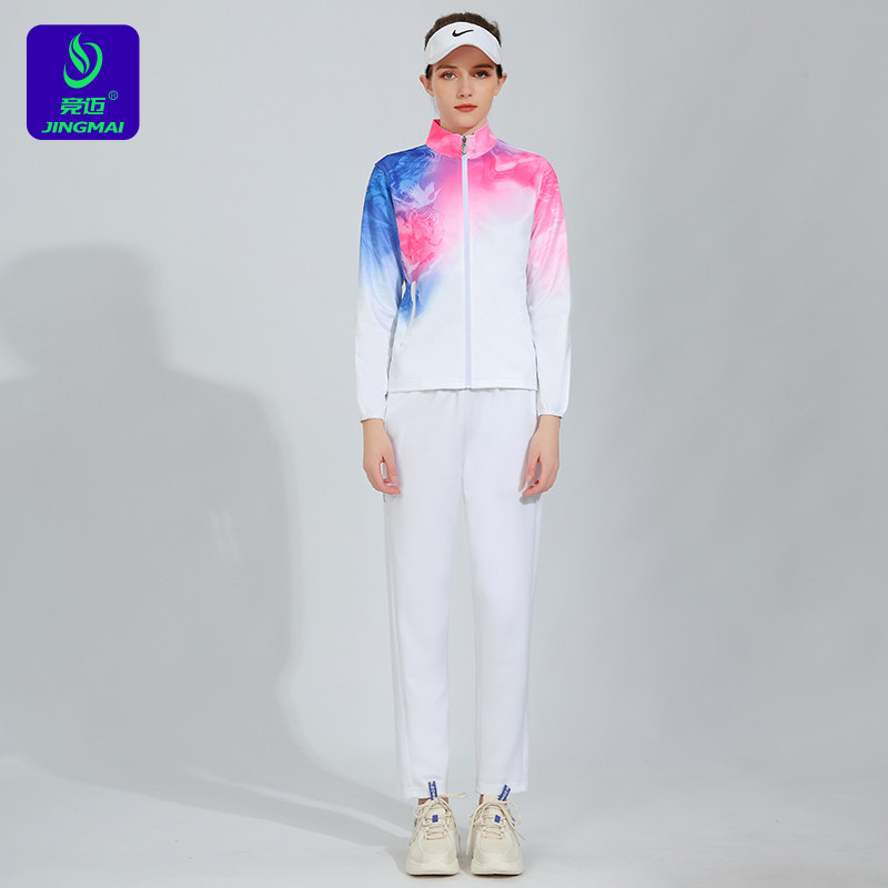 2025竞迈秋冬运动服套装羽毛球服情侣款外套女团体服运动会出场服