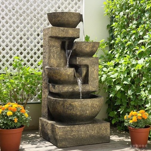 海日星大型庭院假山流水喷泉 开业乔迁礼品阳台客厅落地水景摆件