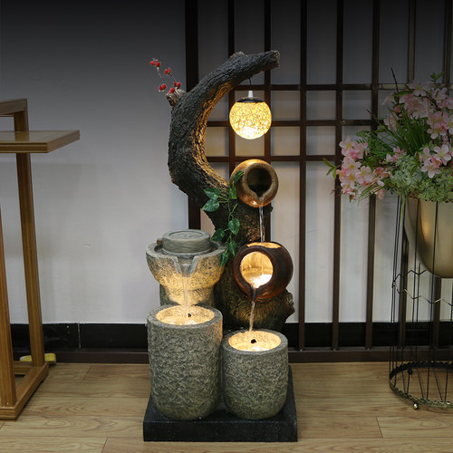 水缸鱼池摆件循环流水生财风水轮