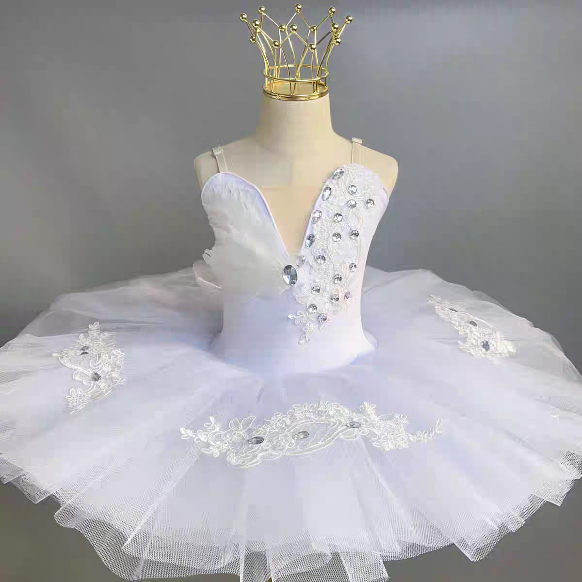 量身定做白色天鹅湖芭蕾舞蹈tutu裙羽毛款比赛演出服新款白天鹅