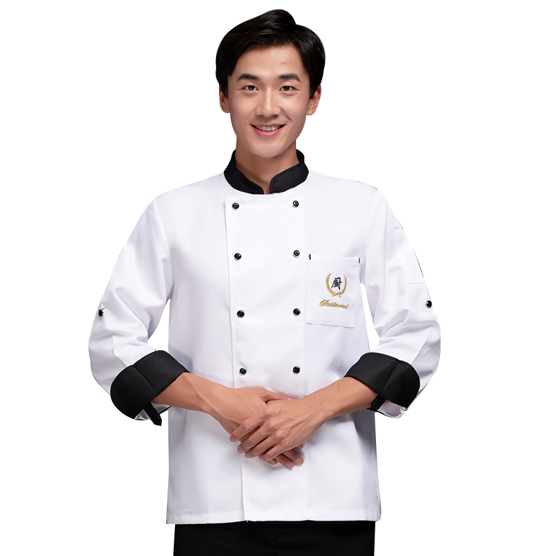 厨师工作服长袖男女酒店餐饮饭店后厨调节袖蛋糕面包师衣服短袖夏