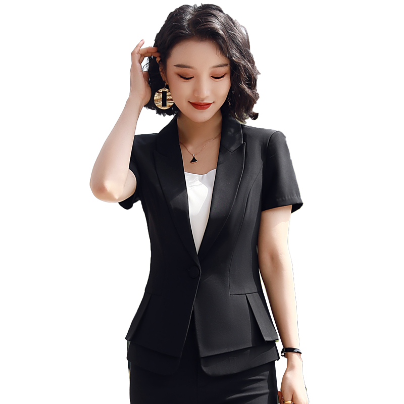 短袖时尚美容院女士西服职业套装