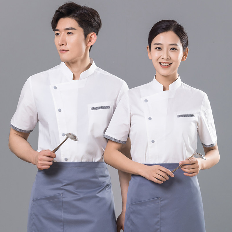 酒店厨房主厨工作服短袖餐饮饭店厨师工装蛋糕面包师衣服烧烤工装