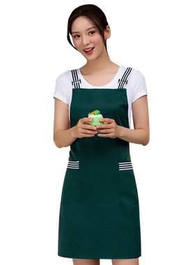 火锅店客用围裙定制logo餐饮超市奶茶店服务员围腰印字广告围裙