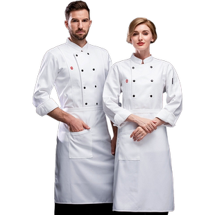 加绒厨师工作服长袖秋冬装酒店饭店餐饮厨师工装蛋糕面包师服装男