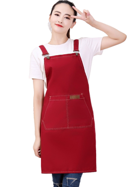 帆布围裙定制工作服印字logo防水餐饮服务员工作围裙家政母婴围兜