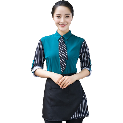 酒店工作服秋冬装女茶楼餐饮饭店工作服装西餐厅火锅店服务员长袖