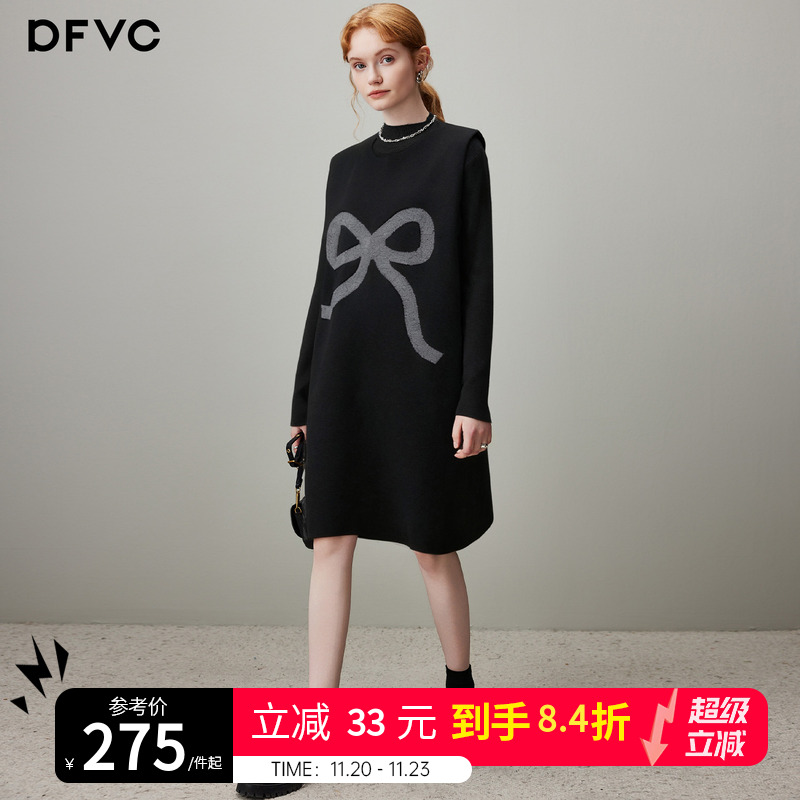 dfvc针织背心裙高领打底衫毛衣裙