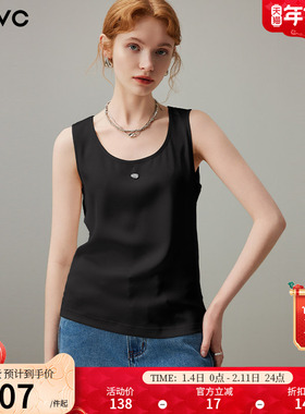 dfvc黑色蕾丝拼接吊带背心女2025年夏季新款宽松内搭无袖打底衫薄