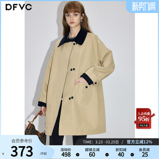 新款 风衣外套女2026春季 宽松显瘦小个子大衣 中长款 dfvc卡其色韩版