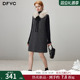 小个子毛领冬装 dfvc轻奢千金风羊毛背心裙女2025年冬季 新款 连衣裙