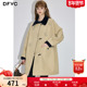 dfvc卡其色韩版 宽松显瘦小个子大衣 新款 中长款 风衣外套女2026春季