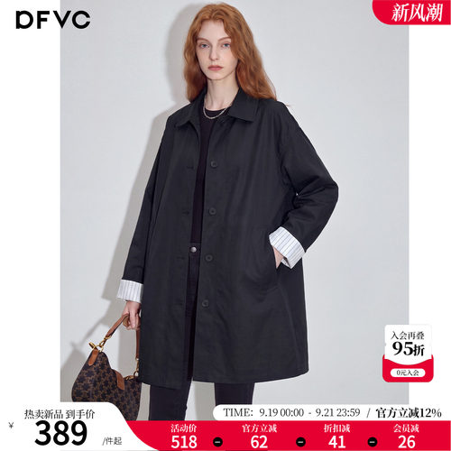 dfvc英伦风中长款风衣外套
