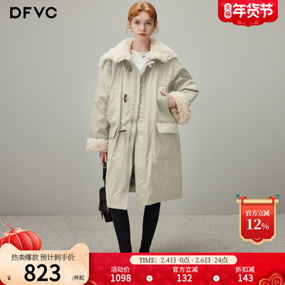 dfvc中长款白鸭绒羽绒服派克服