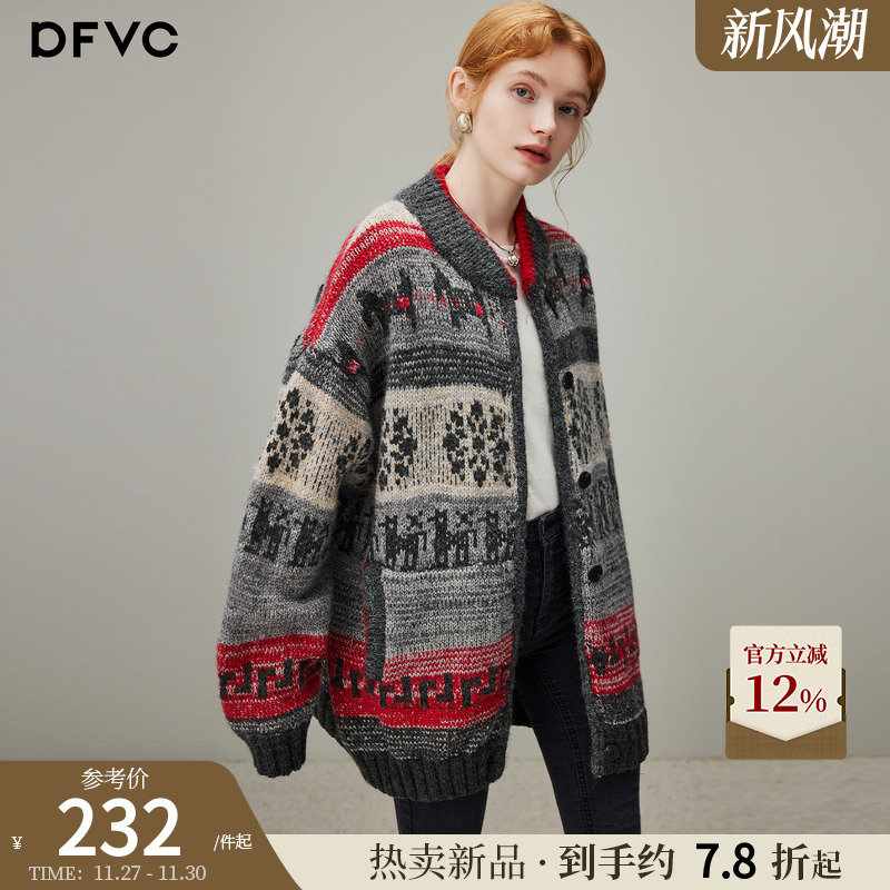dfvc慵懒风费尔岛羊毛针织衫