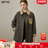 dfvc韩版 小个子双面呢子大衣 新款 绵羊毛短款 毛呢外套女2025年冬季